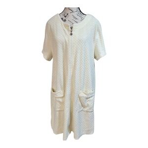 Sunday Brunch Women's Housecoat Quilted Front Zip Grandmacore L Yellow Comfy